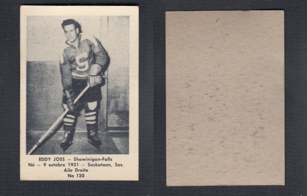 1952-53 LAVAL DAIRY UPDATE HOCKEY CARD #120 E. JOSS photo 1952-53 LAVAL DAIRY UPDATE HOCKEY CARD #120 E. JOSS photo