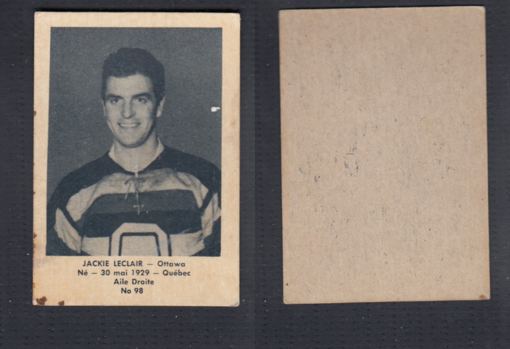 1952-53 LAVAL DAIRY UPDATE HOCKEY CARD #98 J. LECLAIR photo