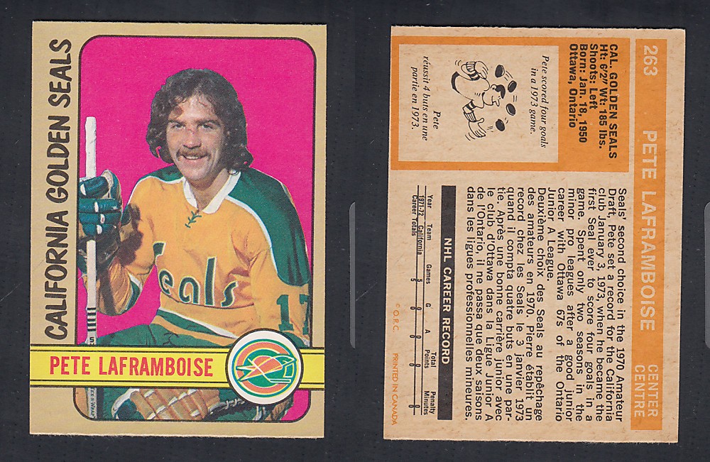 1972-73 O-PEE-CHEE HOCKEY CARD #263 P. LAFRAMBOISE photo