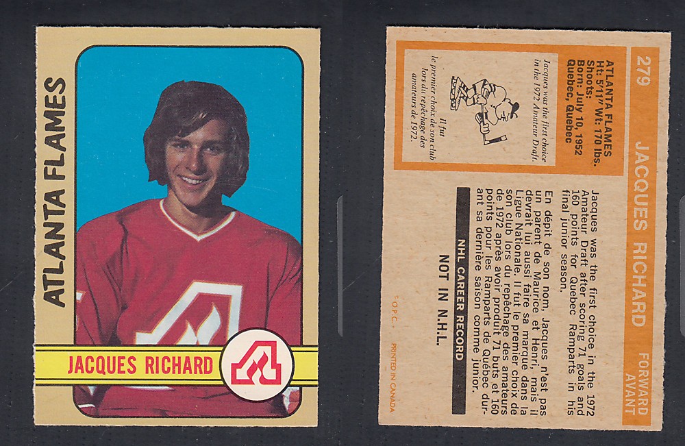 1972-73 O-PEE-CHEE HOCKEY CARD #279 J. RICHARD photo 1972-73 O-PEE-CHEE HOCKEY CARD #279 J. RICHARD photo