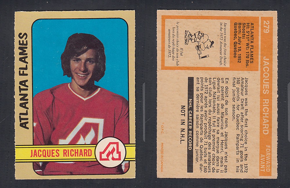 1972-73 O-PEE-CHEE HOCKEY CARD #279 J. RICHARD photo 1972-73 O-PEE-CHEE HOCKEY CARD #279 J. RICHARD photo