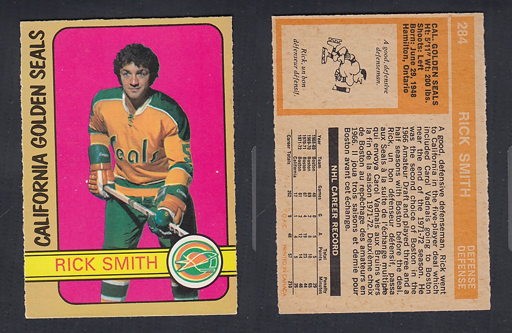 1972-73 O-PEE-CHEE HOCKEY CARD #284 R. SMITH photo 1972-73 O-PEE-CHEE HOCKEY CARD #284 R. SMITH photo
