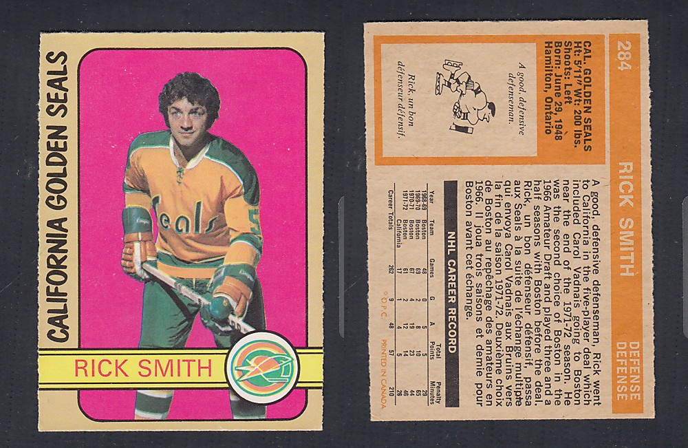 1972-73 O-PEE-CHEE HOCKEY CARD #284 R. SMITH photo 1972-73 O-PEE-CHEE HOCKEY CARD #284 R. SMITH photo