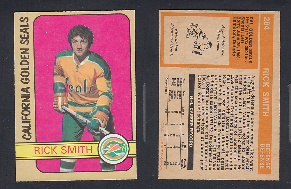1972-73 O-PEE-CHEE HOCKEY CARD #284 R. SMITH photo 1972-73 O-PEE-CHEE HOCKEY CARD #284 R. SMITH photo