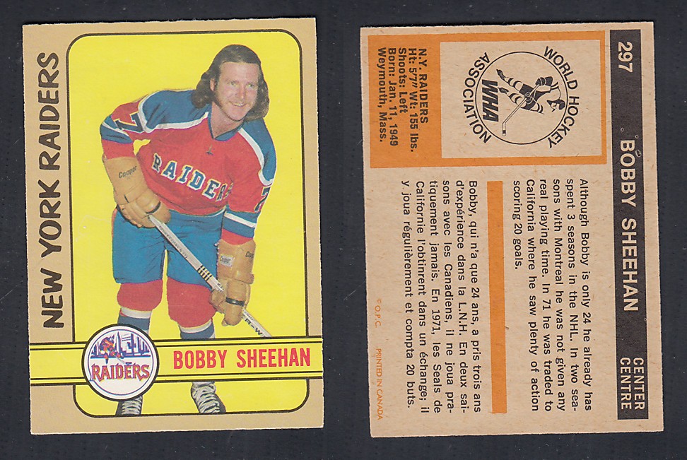 1972-73 O-PEE-CHEE HOCKEY CARD #297 B. SHEEHAN photo 1972-73 O-PEE-CHEE HOCKEY CARD #297 B. SHEEHAN photo