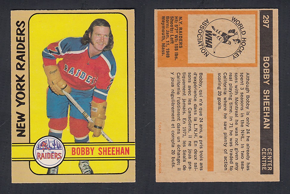 1972-73 O-PEE-CHEE HOCKEY CARD #297 B. SHEEHAN photo