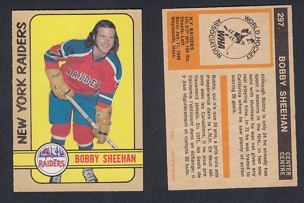 1972-73 O-PEE-CHEE HOCKEY CARD #297 B. SHEEHAN photo 1972-73 O-PEE-CHEE HOCKEY CARD #297 B. SHEEHAN photo
