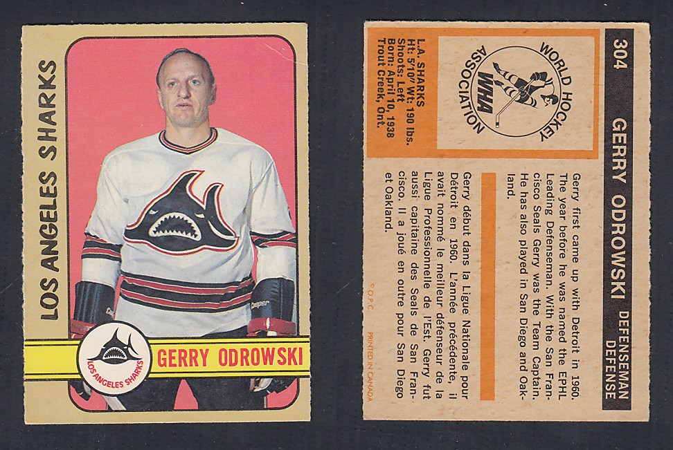 1972-73 O-PEE-CHEE HOCKEY CARD #304 G. ODROWSKI photo 1972-73 O-PEE-CHEE HOCKEY CARD #304 G. ODROWSKI photo