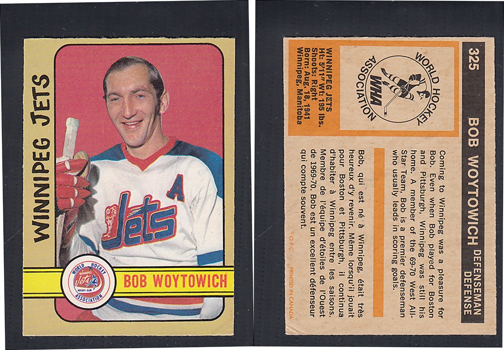 1972-73 O-PEE-CHEE HOCKEY CARD #325 B. WOYTOWICH photo