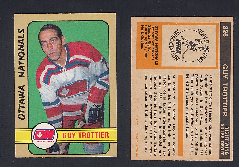 1972-73 O-PEE-CHEE HOCKEY CARD #326 G. TROTTIER photo 1972-73 O-PEE-CHEE HOCKEY CARD #326 G. TROTTIER photo