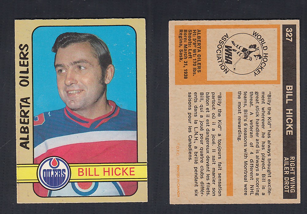 1972-73 O-PEE-CHEE HOCKEY CARD #327 B. HICKE photo 1972-73 O-PEE-CHEE HOCKEY CARD #327 B. HICKE photo
