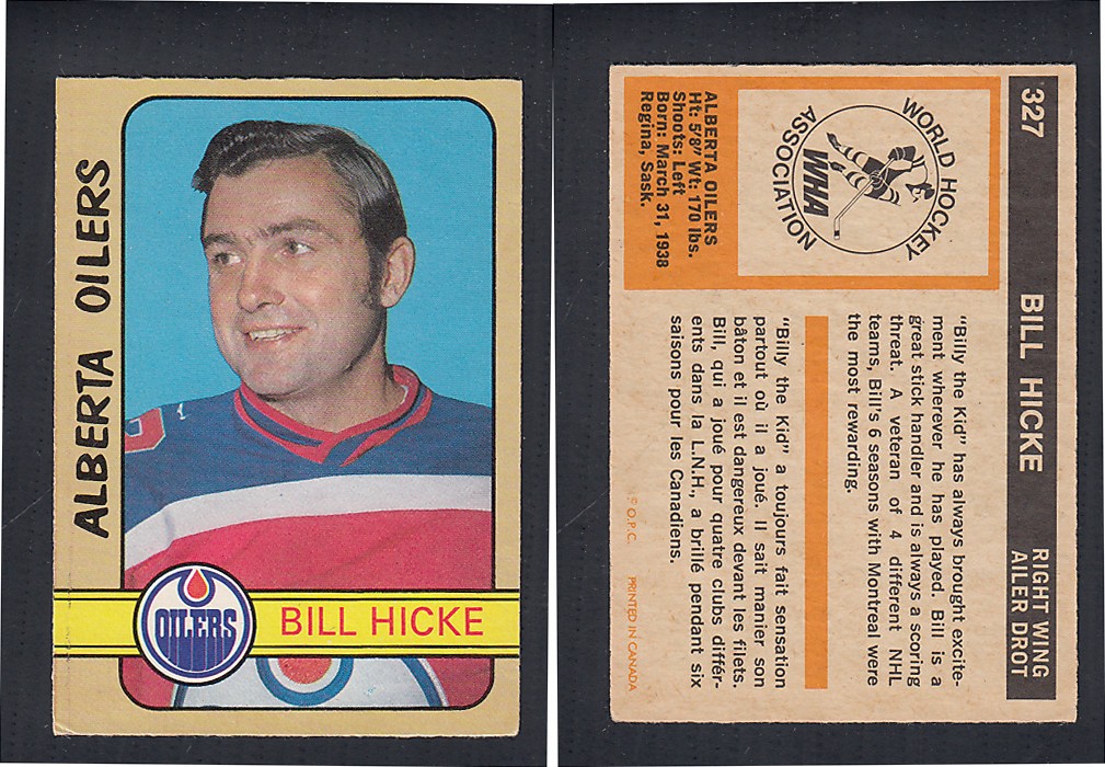 1972-73 O-PEE-CHEE HOCKEY CARD #327 B. HICKE photo 1972-73 O-PEE-CHEE HOCKEY CARD #327 B. HICKE photo