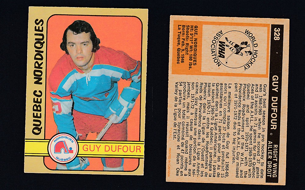 1972-73 O-PEE-CHEE HOCKEY CARD #328 G. DUFOUR photo