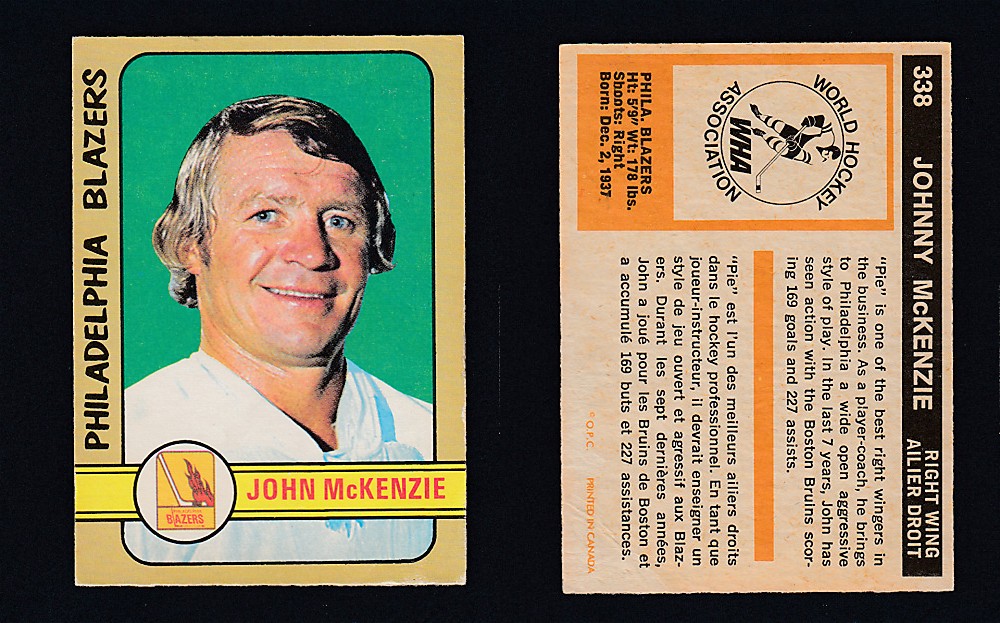 1972-73 O-PEE-CHEE HOCKEY CARD #338 J. MCKENZIE photo 1972-73 O-PEE-CHEE HOCKEY CARD #338 J. MCKENZIE photo