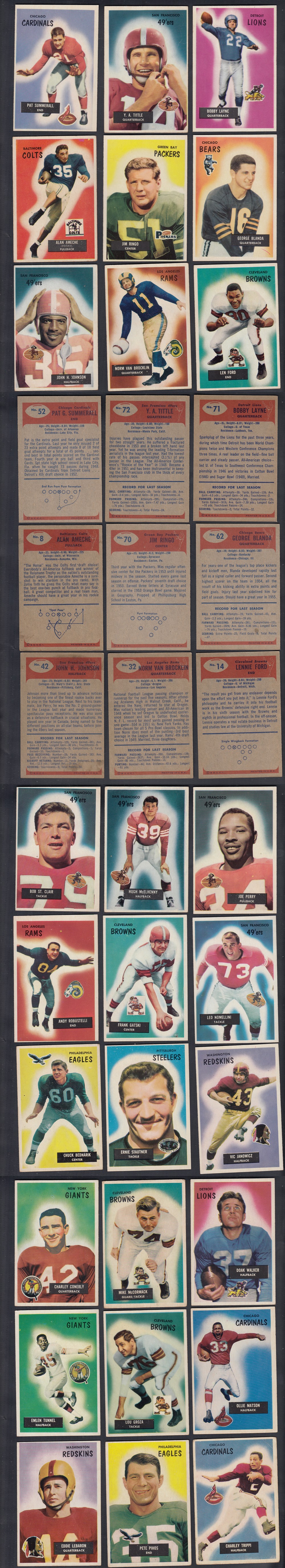 1955 BOWMAN FOOTBALL CARD NEAR SET 159/160 photo