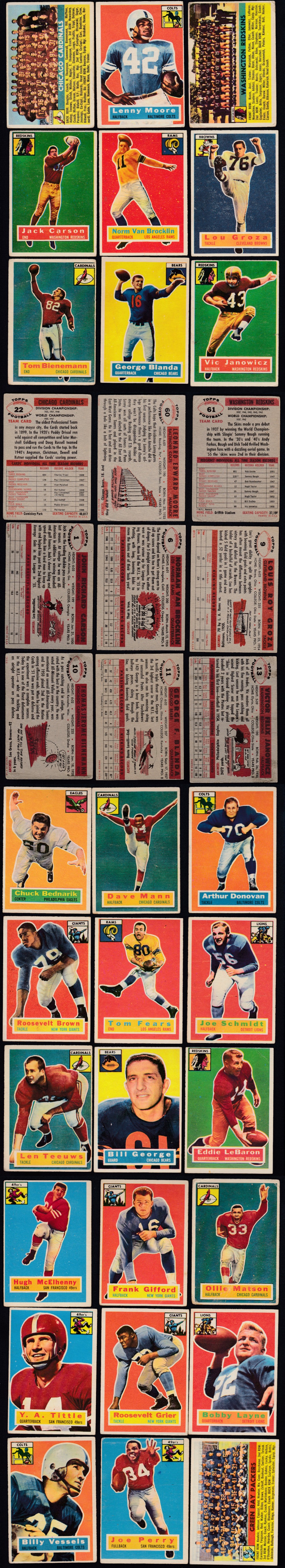 1956 TOPPS NFL FOOTBALL CARD FULL SET 120/120 photo