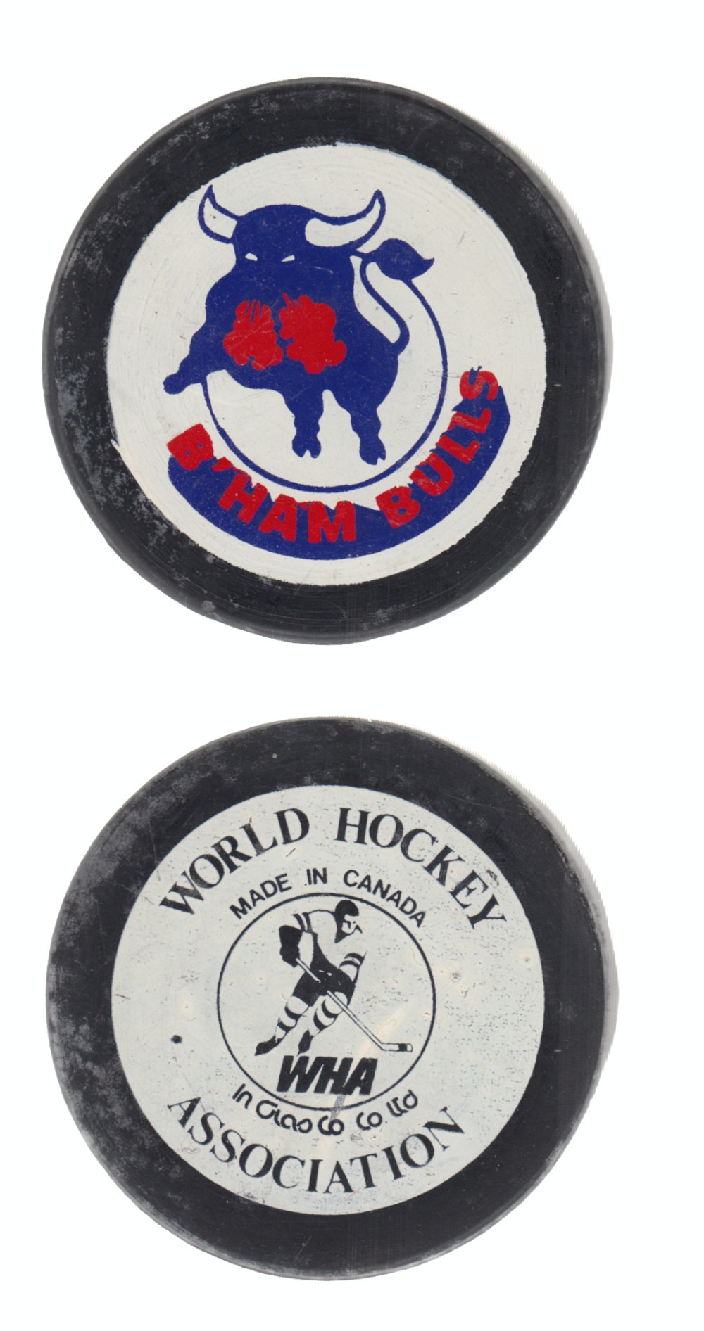 1978-79 BILTRITE B3 WHA BIRMINGHAM BULLS GAME PUCK photo 1978-79 BILTRITE B3 WHA BIRMINGHAM BULLS GAME PUCK photo