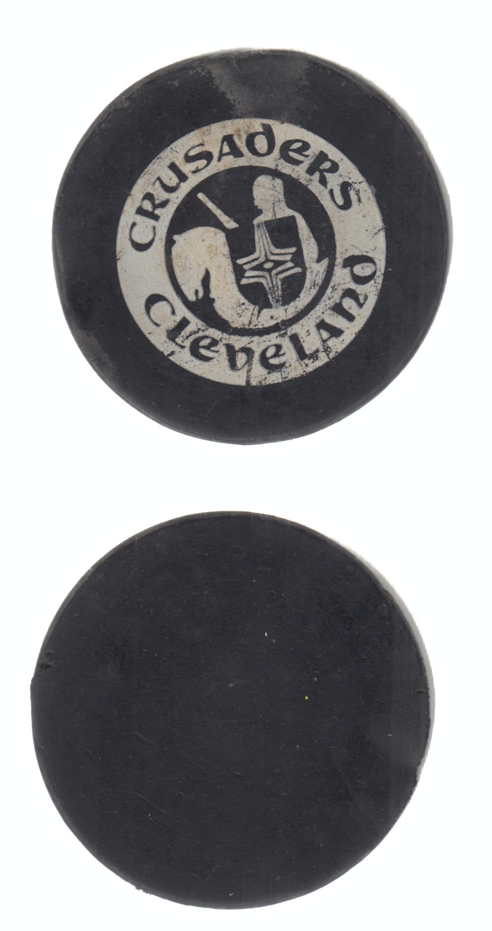 1972-75 WHA CCM3 CLEVELAND CRUSADERS GAME PUCK photo