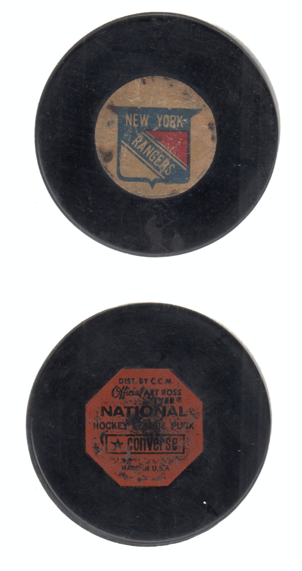 1970-77 CONVERSE NEW YORK RANGERS GAME PUCK photo