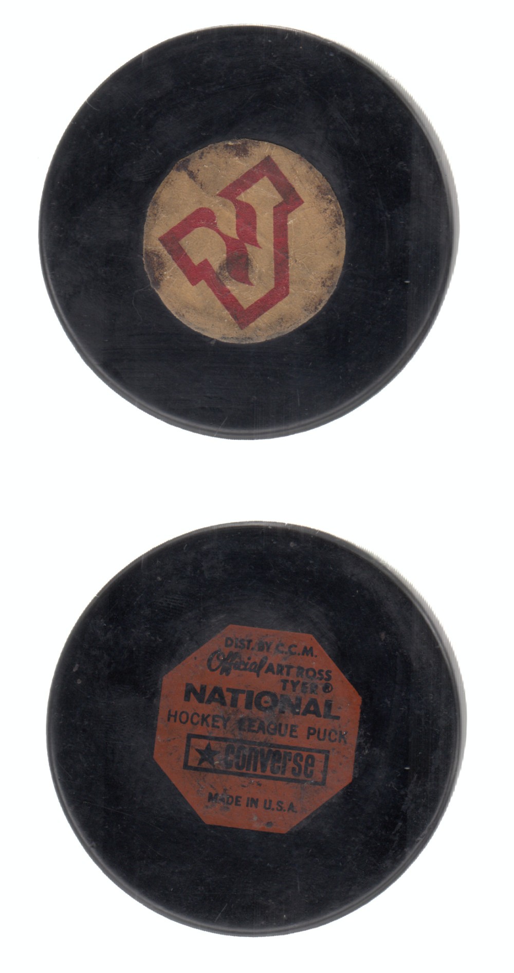 1970-77 CONVERSE ATLANTA FLAMES GAME PUCK photo