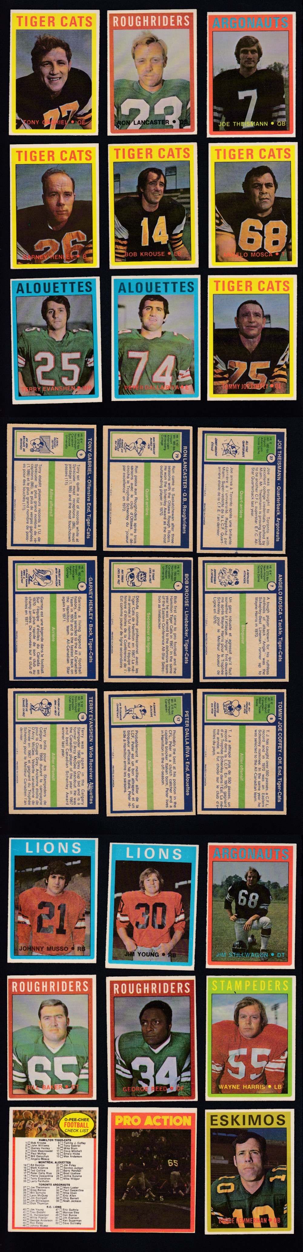 1972 CFL O-PEE-CHEE FOOTBALL CARD FULL SET 132/132 photo