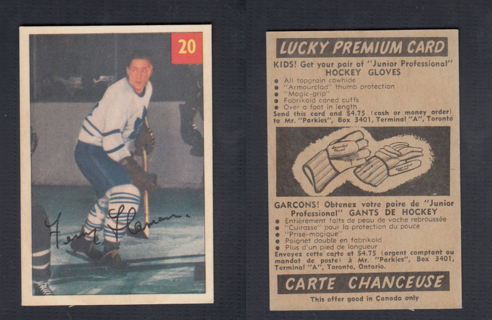 1954-55 PARKHURST HOCKEY CARD #20 F. FLAMAN photo 1954-55 PARKHURST HOCKEY CARD #20 F. FLAMAN photo