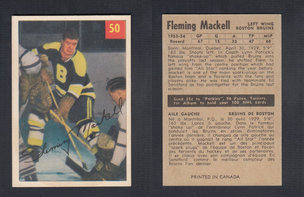 1954-55 PARKHURST HOCKEY CARD #50 F. MACKELL photo 1954-55 PARKHURST HOCKEY CARD #50 F. MACKELL photo