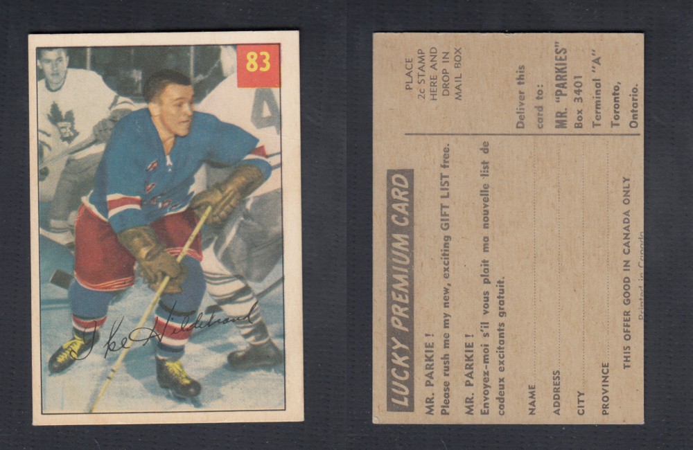 1954-55 PARKHURST HOCKEY CARD #83 I. HILDEBRAND photo 1954-55 PARKHURST HOCKEY CARD #83 I. HILDEBRAND photo