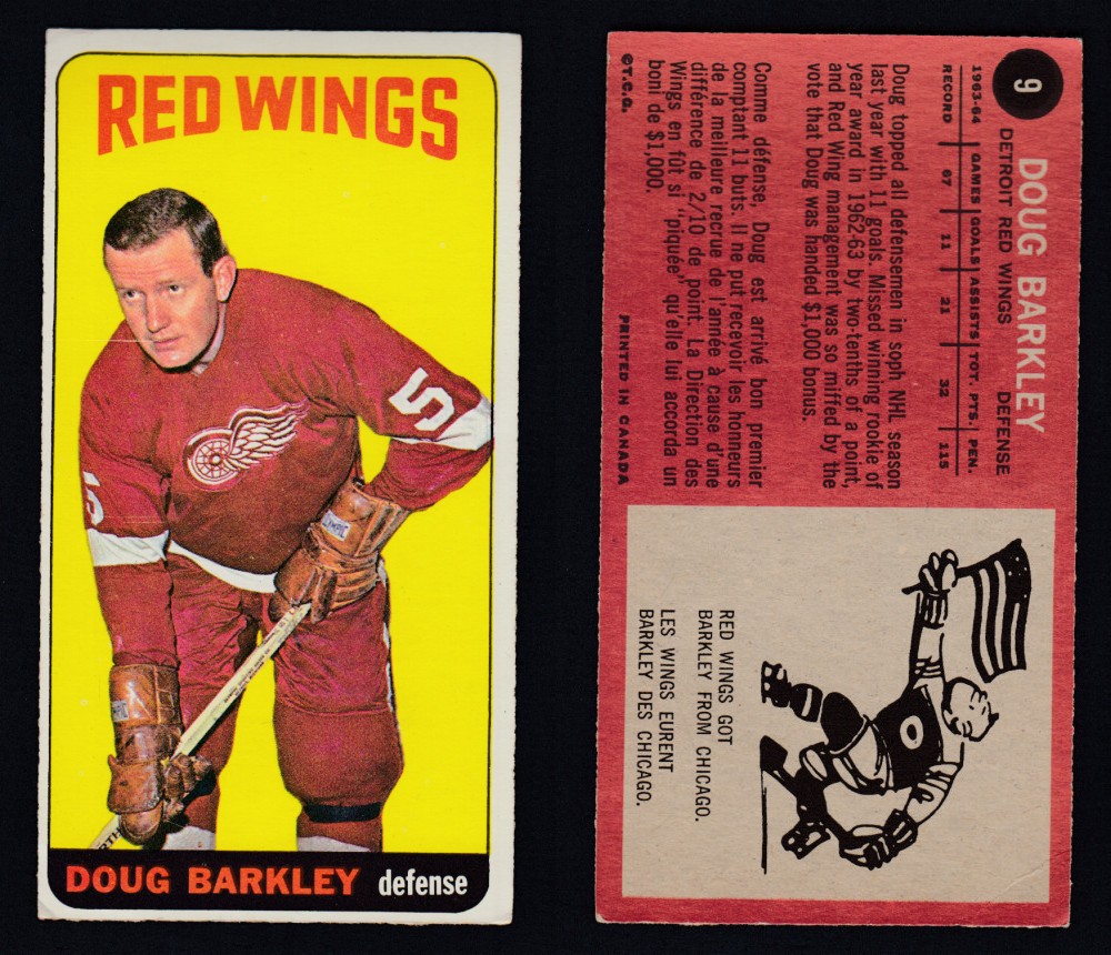 1964-65 TOPPS HOCKEY CARD #9 D. BARKLEY photo 1964-65 TOPPS HOCKEY CARD #9 D. BARKLEY photo
