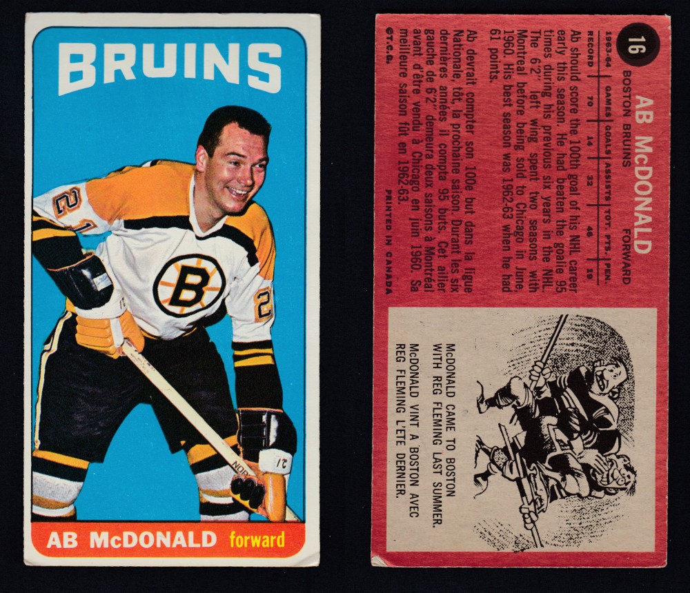 1964-65 TOPPS HOCKEY CARD #16 A. MCDONALD photo 1964-65 TOPPS HOCKEY CARD #16 A. MCDONALD photo