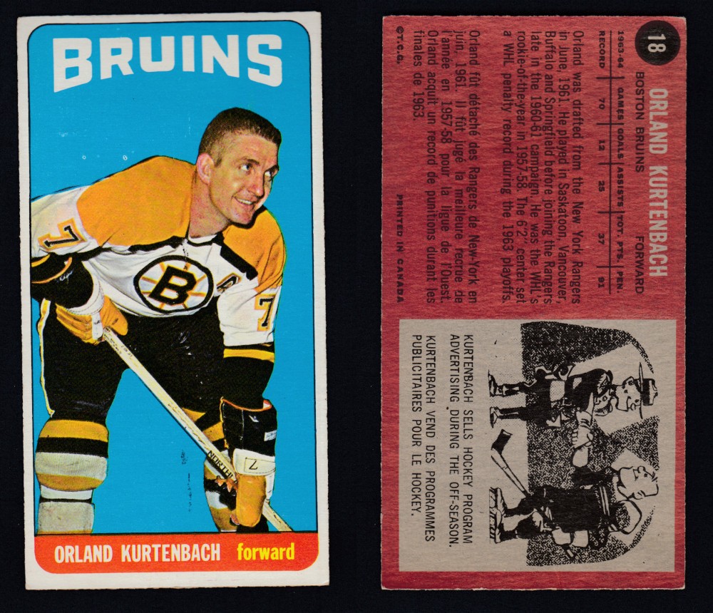 1964-65 TOPPS HOCKEY CARD #18 O. KURTENBACH photo 1964-65 TOPPS HOCKEY CARD #18 O. KURTENBACH photo