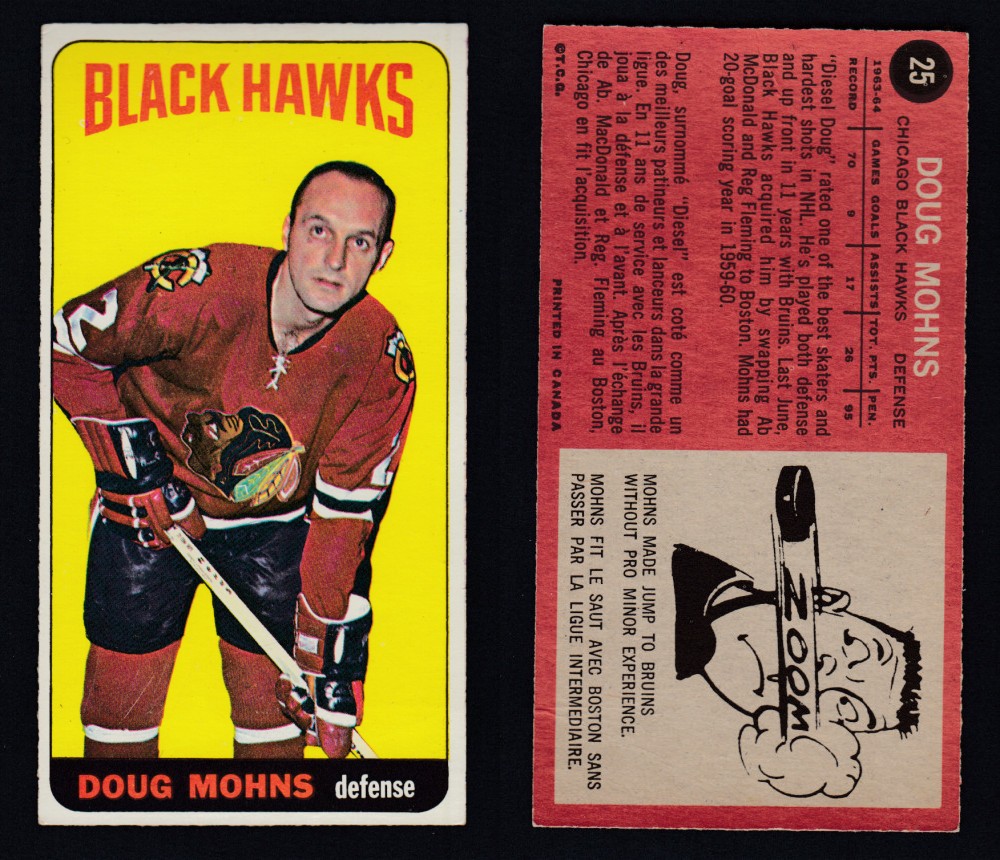 1964-65 TOPPS HOCKEY CARD #25 D. MOHNS photo 1964-65 TOPPS HOCKEY CARD #25 D. MOHNS photo