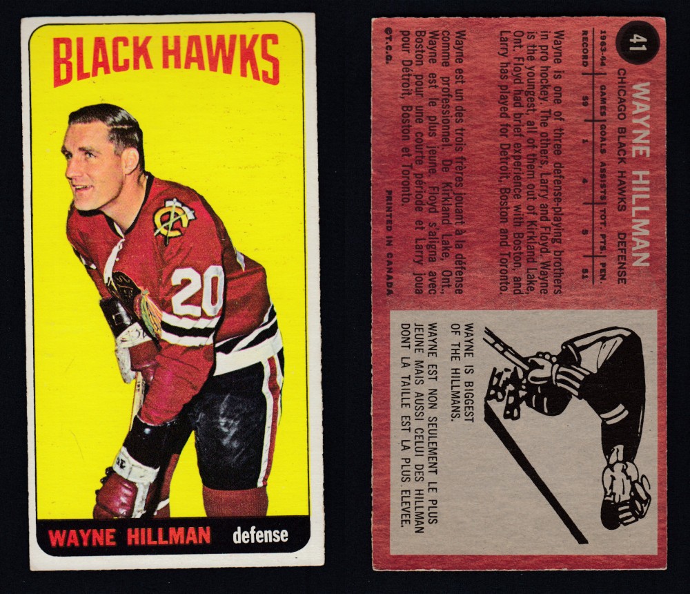 1964-65 TOPPS HOCKEY CARD #41 W. HILLMAN photo 1964-65 TOPPS HOCKEY CARD #41 W. HILLMAN photo