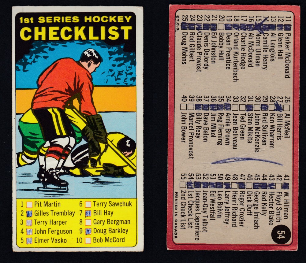 1964-65 TOPPS HOCKEY CARD #54 1ST SERIES HOCKEY CHECKLIST photo 1964-65 TOPPS HOCKEY CARD #54 1ST SERIES HOCKEY CHECKLIST photo