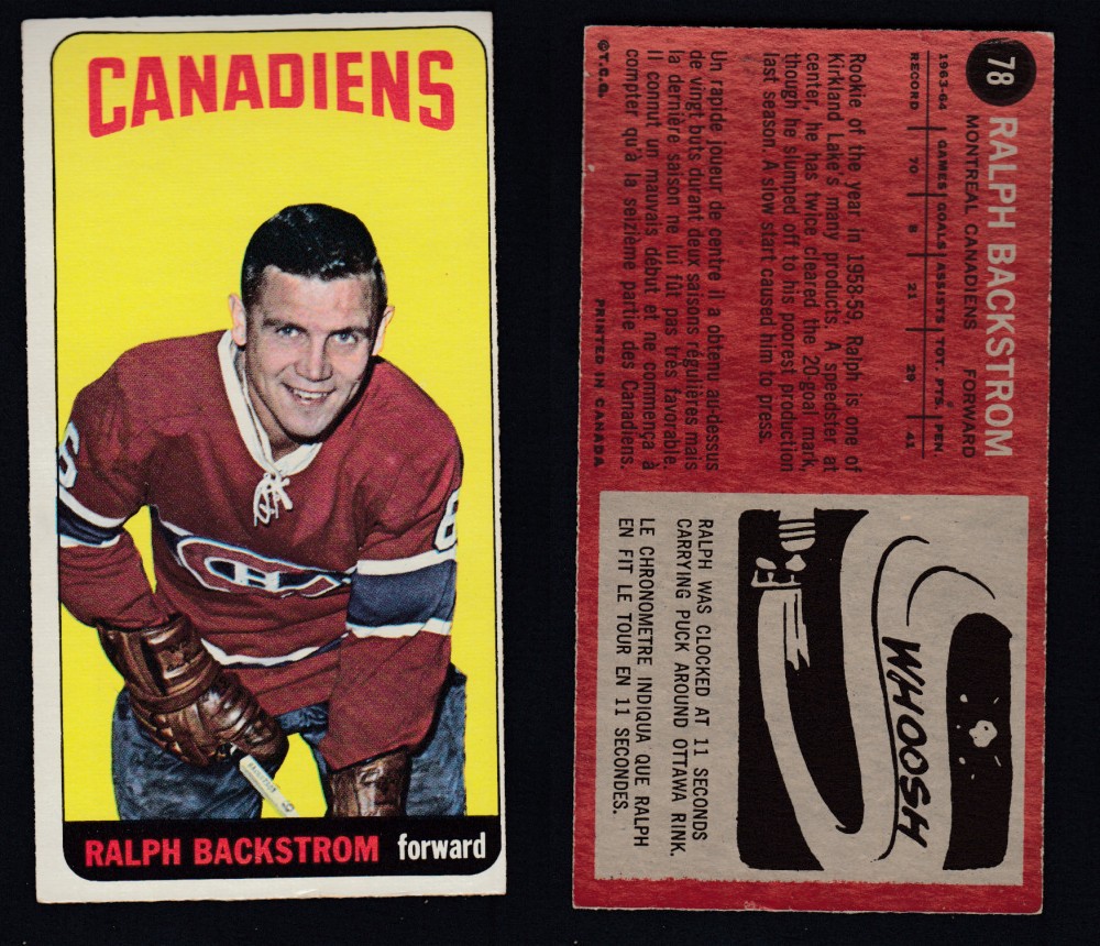 1964-65 TOPPS HOCKEY CARD #78 R. BACKSTROM photo 1964-65 TOPPS HOCKEY CARD #78 R. BACKSTROM photo