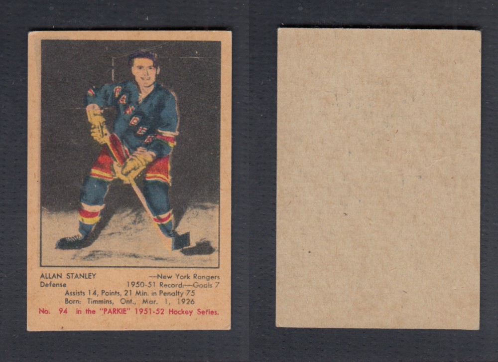 1951-52 PARKHURST HOCKEY CARD #94 A. STANLEY photo 1951-52 PARKHURST HOCKEY CARD #94 A. STANLEY photo
