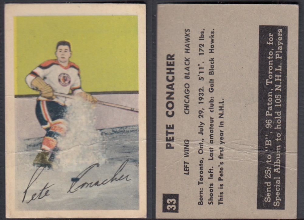 1952-53 PARKHURST HOCKEY CARD #33 P. CONACHER photo 1952-53 PARKHURST HOCKEY CARD #33 P. CONACHER photo