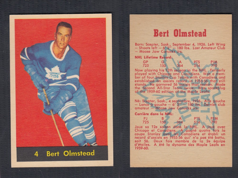 1960-61 PARKHURST HOCKEY CARD #4 B. OLMSTEAD photo