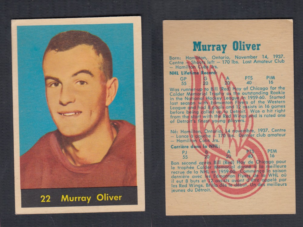 1960-61 PARKHURST HOCKEY CARD #22 M. OLIVER photo