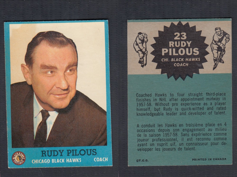 1962-63 TOPPS HOCKEY CARD #23 R. PILOUS photo 1962-63 TOPPS HOCKEY CARD #23 R. PILOUS photo