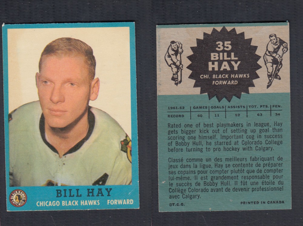 1962-63 TOPPS HOCKEY CARD #35 B. HAY photo 1962-63 TOPPS HOCKEY CARD #35 B. HAY photo