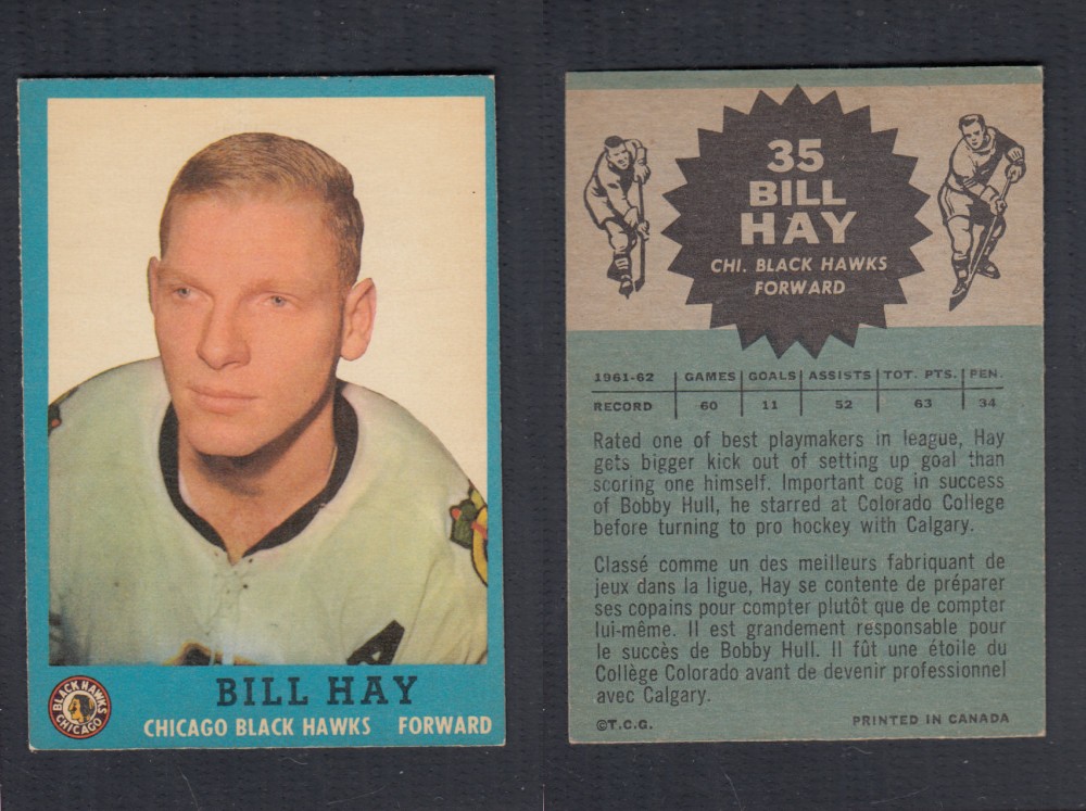 1962-63 TOPPS HOCKEY CARD #35 B. HAY photo 1962-63 TOPPS HOCKEY CARD #35 B. HAY photo