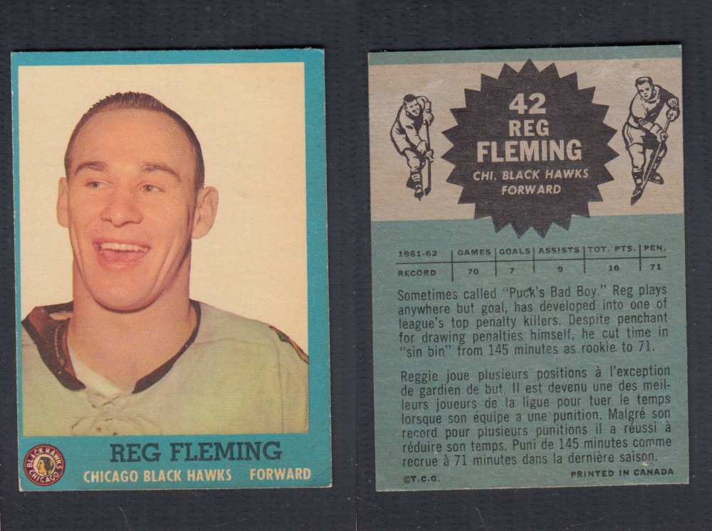 1962-63 TOPPS HOCKEY CARD #42 R. FLEMING photo 1962-63 TOPPS HOCKEY CARD #42 R. FLEMING photo
