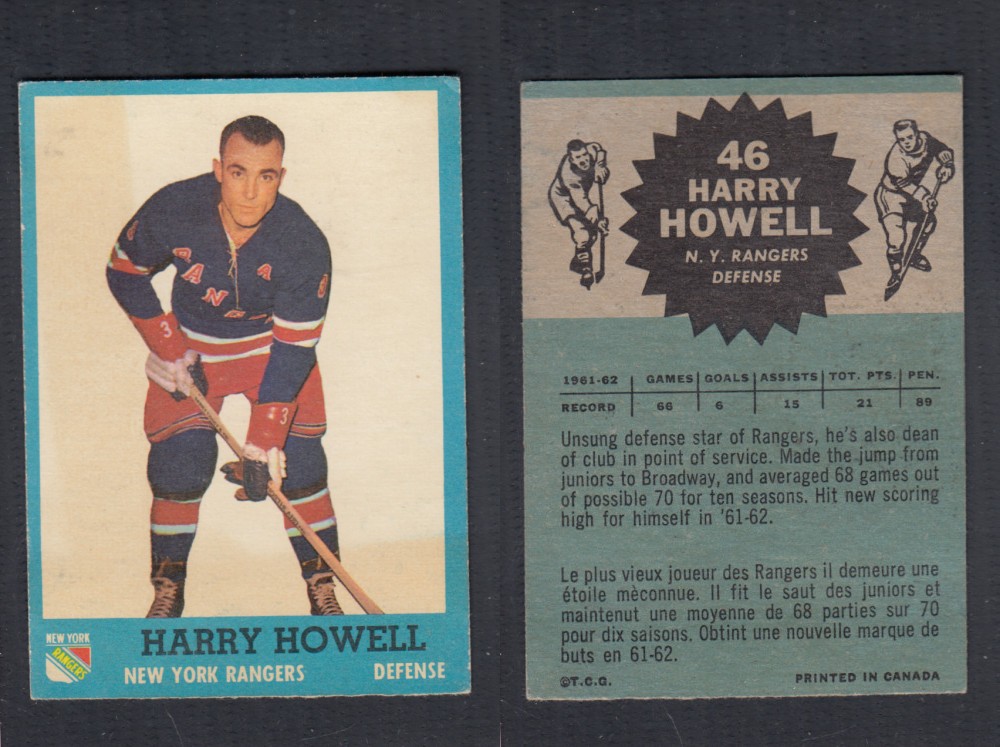 1962-63 TOPPS HOCKEY CARD #46 H. HOWELL photo 1962-63 TOPPS HOCKEY CARD #46 H. HOWELL photo