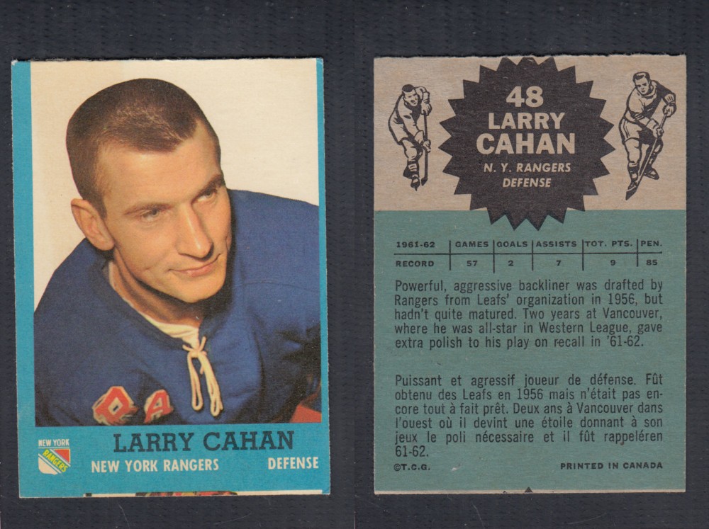 1962-63 TOPPS HOCKEY CARD #48 L. CAHAN photo 1962-63 TOPPS HOCKEY CARD #48 L. CAHAN photo