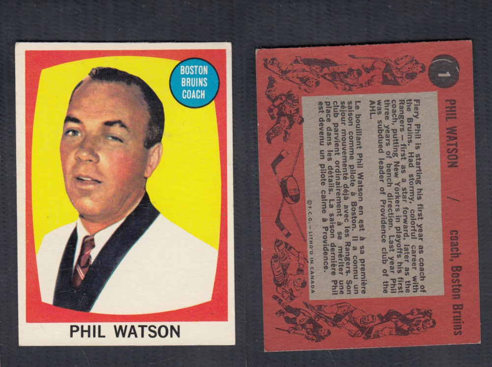 1961-62 TOPPS HOCKEY CARD #1 P. WATSON photo 1961-62 TOPPS HOCKEY CARD #1 P. WATSON photo