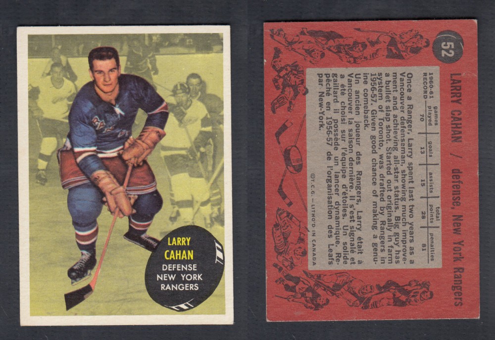 1961-62 TOPPS HOCKEY CARD #52 L. CAHAN photo 1961-62 TOPPS HOCKEY CARD #52 L. CAHAN photo
