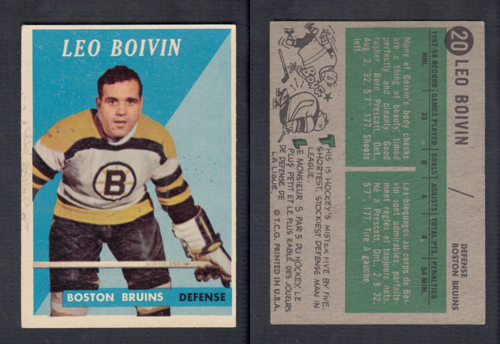 1958-59 TOPPS HOCKEY CARD #20 L. BOIVIN photo 1958-59 TOPPS HOCKEY CARD #20 L. BOIVIN photo