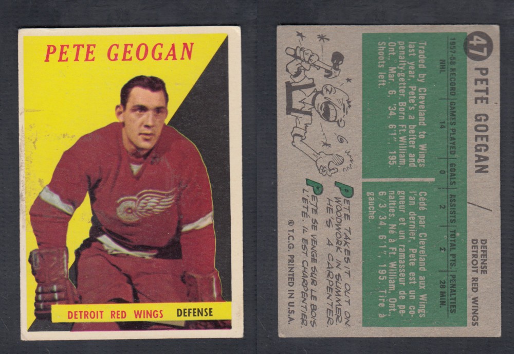 1958-59 TOPPS HOCKEY CARD #47 P. GOEGAN photo 1958-59 TOPPS HOCKEY CARD #47 P. GOEGAN photo