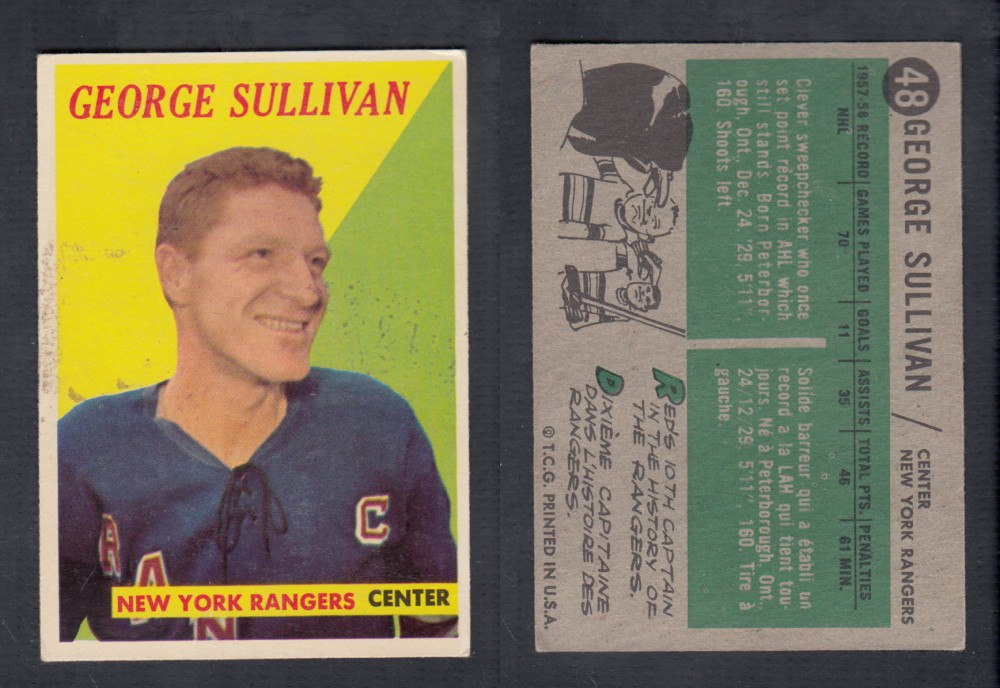 1958-59 TOPPS HOCKEY CARD #48 G. SULLIVAN photo 1958-59 TOPPS HOCKEY CARD #48 G. SULLIVAN photo